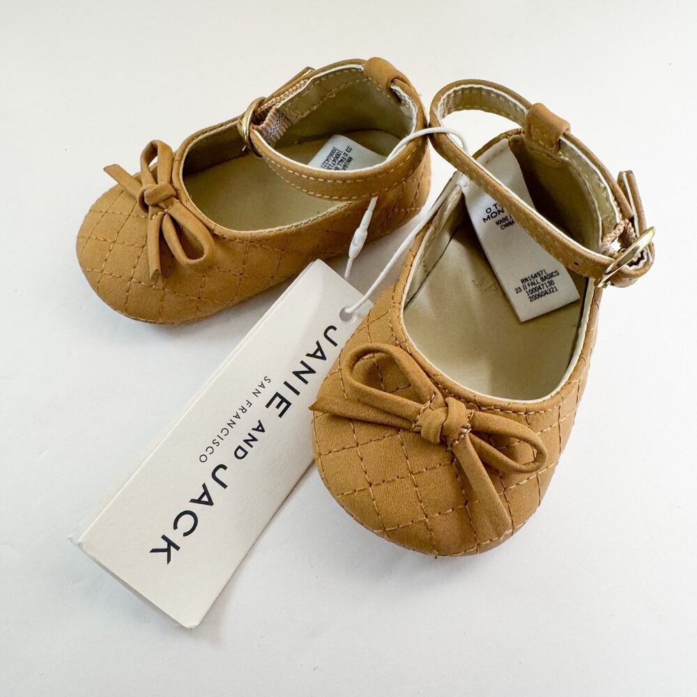 Janie and Jack Baby Quilted Ballet‎ Flats Girls 0-3 Months NWT! Crib Shoes
